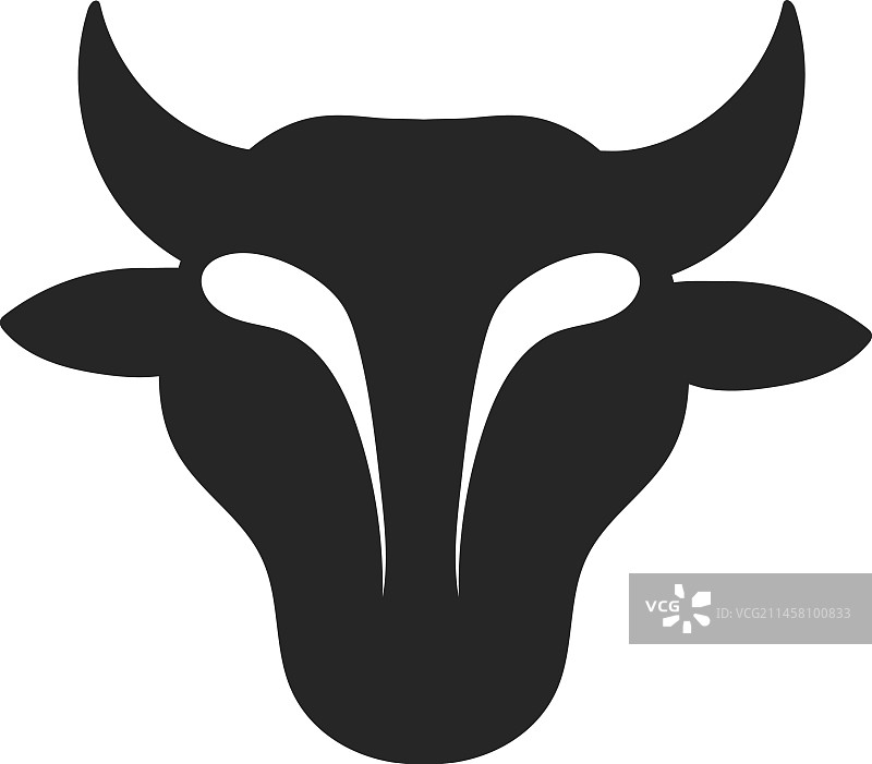 牛头黑色标志牲畜符号奶牛标志图片素材