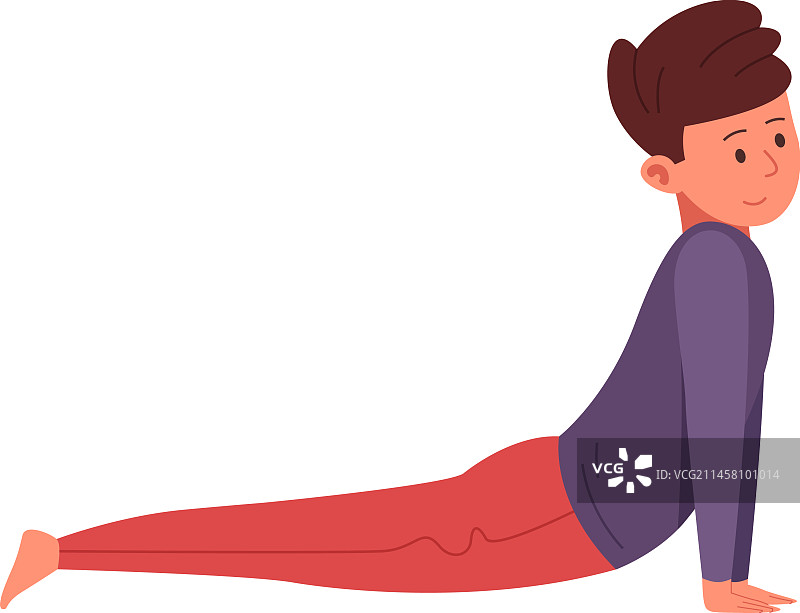 做瑜伽姿势的男孩，儿童体操图片素材