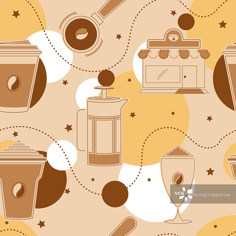 咖啡图标无缝背景图案图片素材