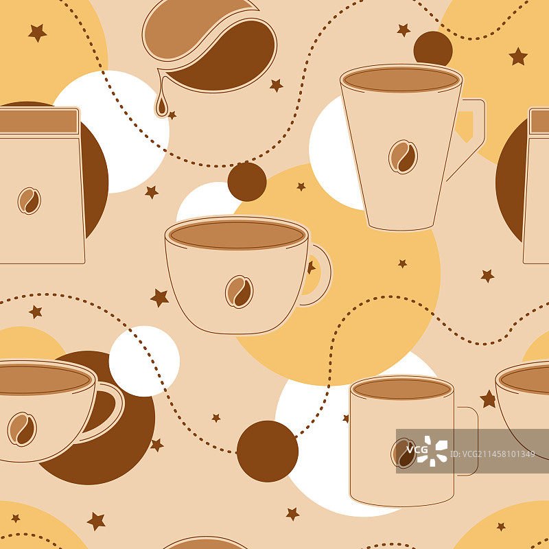 咖啡图标无缝背景图案图片素材