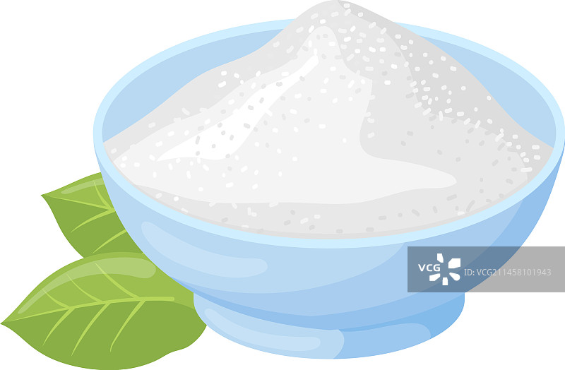 含白色粉末的卡通陶瓷碗图片素材