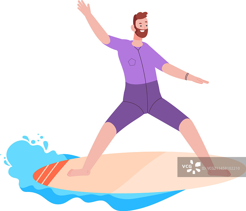 男人站在冲浪板上进行极限水上运动图片素材