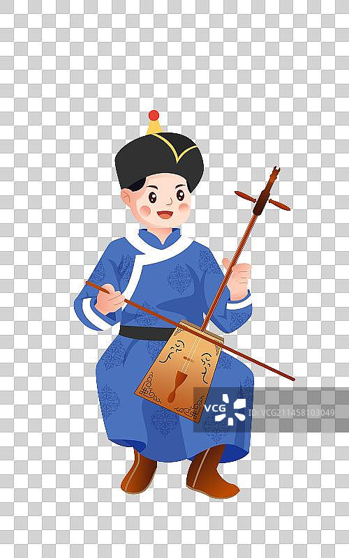 少数民族蒙古族人物插画图片素材