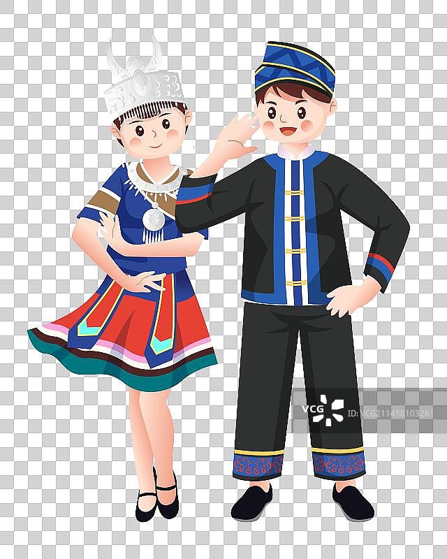 少数民族苗族人物插画图片素材