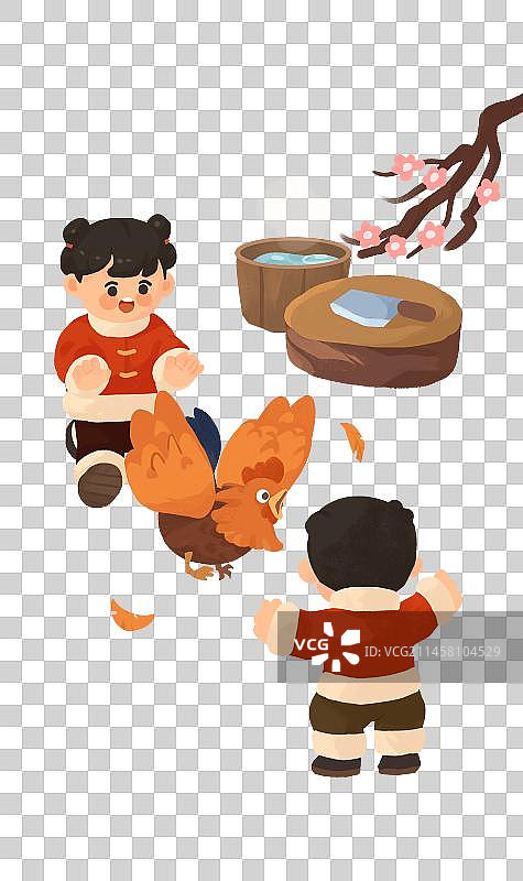 卡通春节年俗腊月二十七图片素材