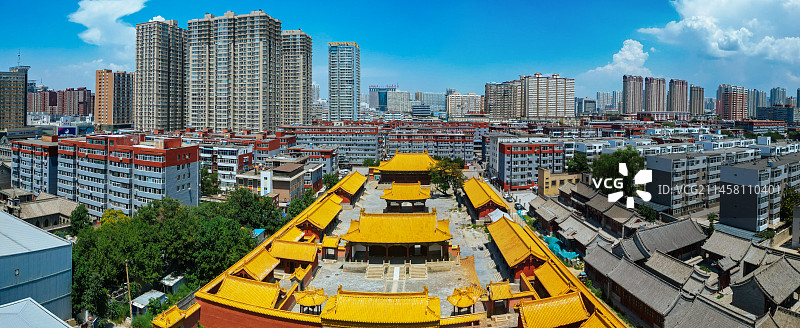 太原 五一广场 纯阳宫 迎泽大道 文瀛公园 航拍图片素材