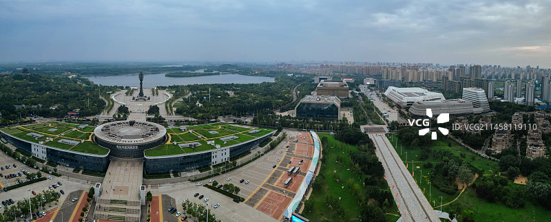 唐山 世园广场 新体育中心 会展中心 爱琴海购物公园 航拍图片素材