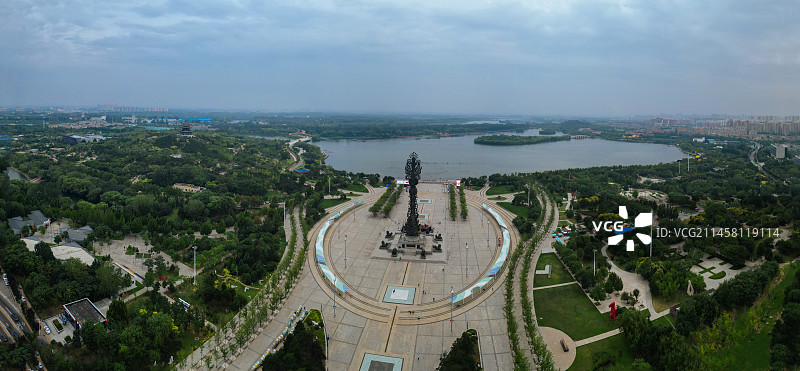 唐山 世园广场 新体育中心 会展中心 爱琴海购物公园 航拍图片素材