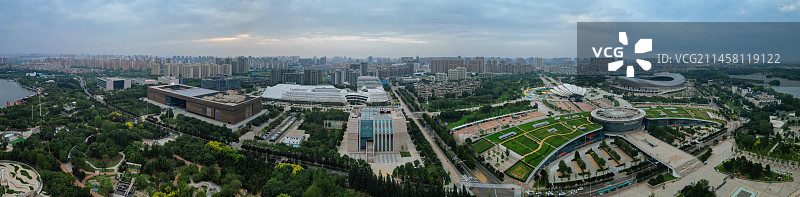 唐山 世园广场 新体育中心 会展中心 爱琴海购物公园 航拍图片素材