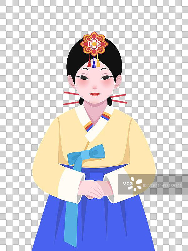 卡通少数民族之朝鲜族人物图片素材