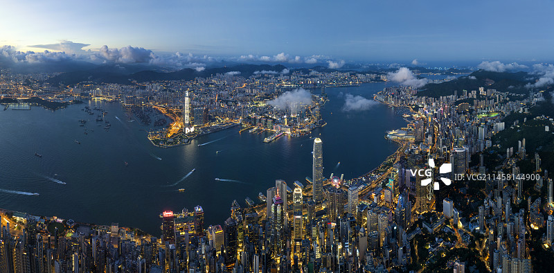 香港维多利亚港夜景图片素材