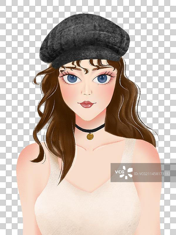 戴帽子的女人图片素材