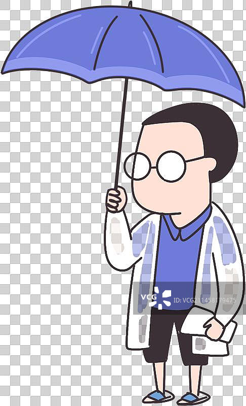 男生撑伞元素图片素材