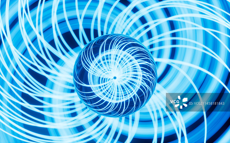 抽象霓虹线条科技背景3D渲染图片素材