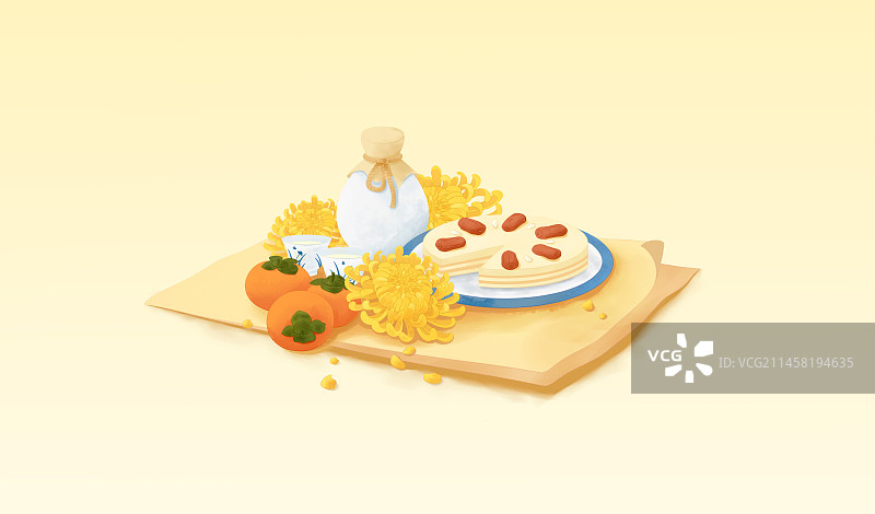 重阳节食物插画图片素材