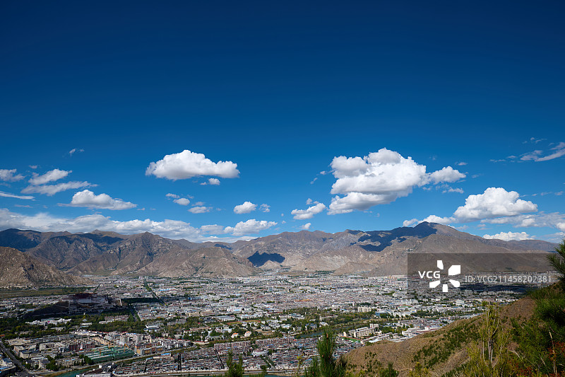 拉萨全景，南山公园图片素材