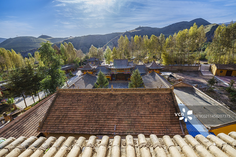 马蹄寺（俯拍）图片素材