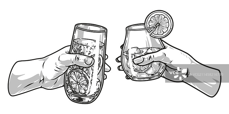 单色酒精鸡尾酒饮品标志图片素材