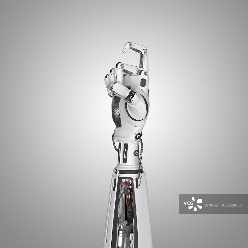 人工智能ai机器手手势数字9九勾j钩图片素材