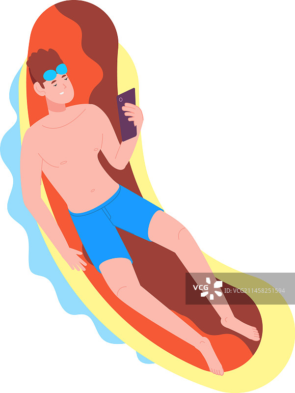 在泳池里享受夏日假期的年轻人图片素材