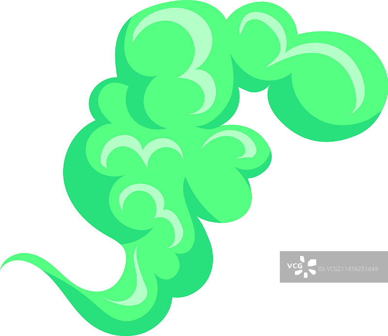 绿色臭屁卡通气味云图片素材