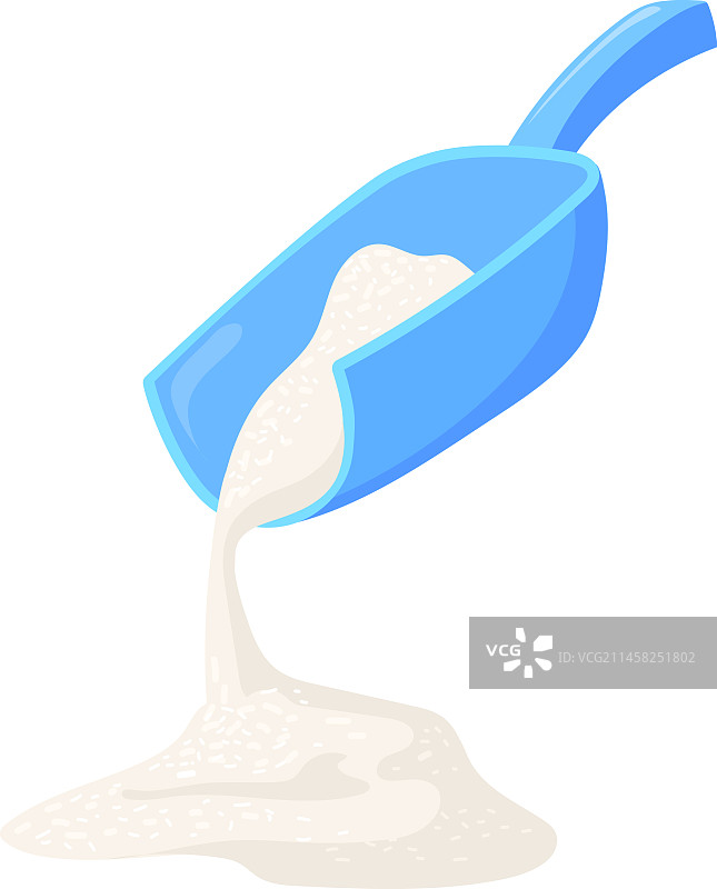 装满糖的塑料大勺卡通图片素材