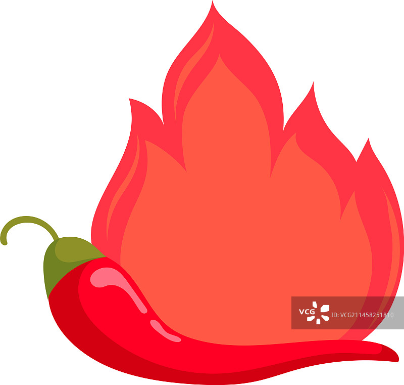 带火焰卡通香料的红色辣椒图片素材