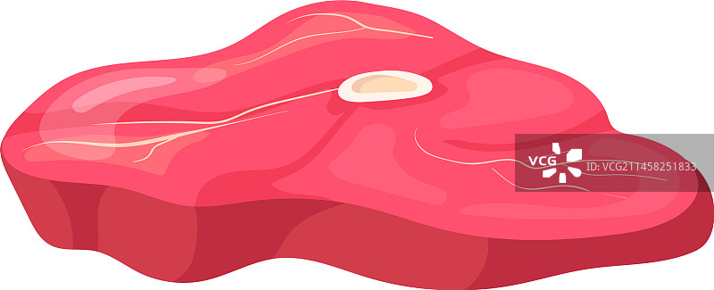 卡通牛肉牛排切块生肉图标图片素材