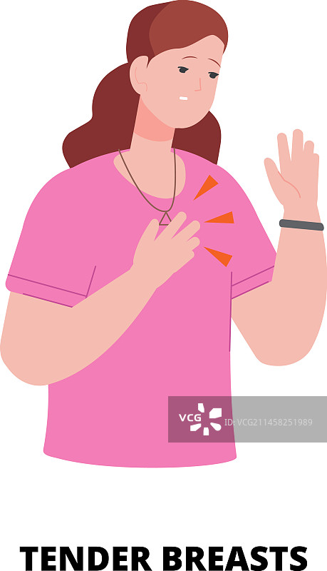 乳房胀痛怀孕症状信息图图片素材