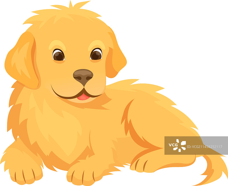 卡通可爱金色小狗图片素材