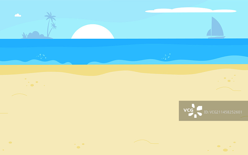 空旷的热带日出海滩背景图片素材