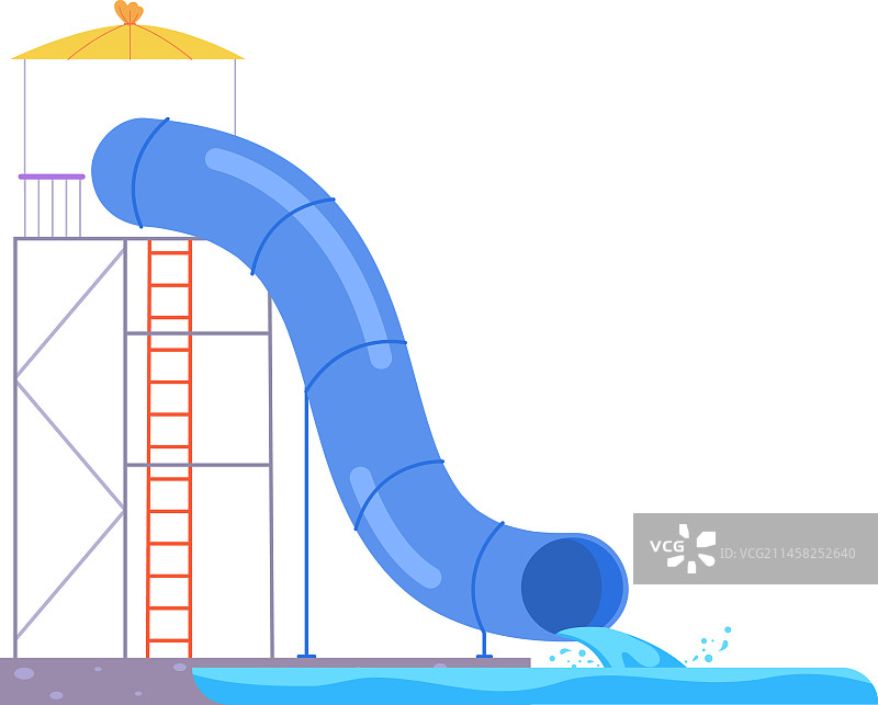 海滩游乐园塑料水管滑道图标图片素材