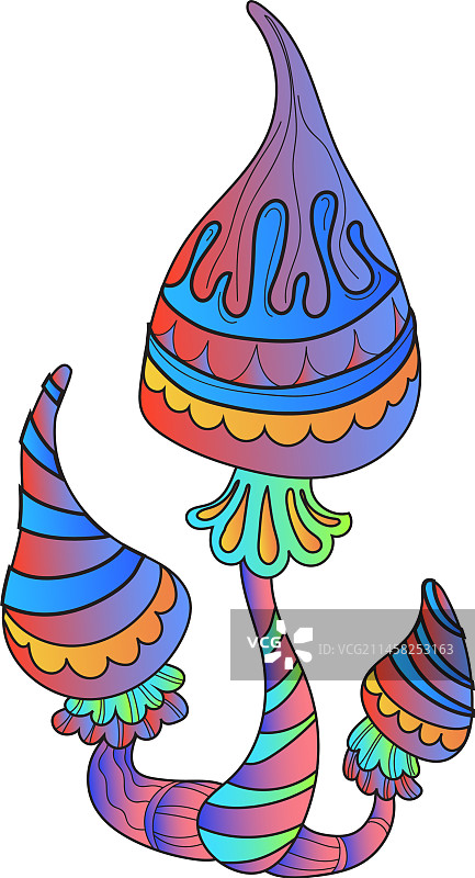 色彩波西米亚风蘑菇女巫图片素材