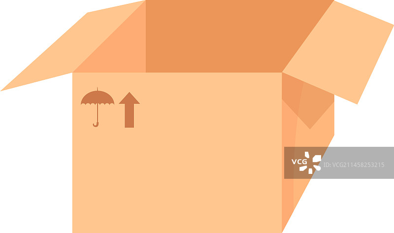 打开的纸板箱图标空包裹符号图片素材