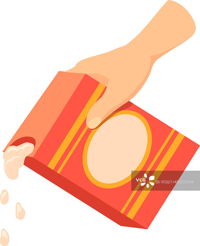 手从盒子中倒出粉末（烹饪食谱图标）图片素材