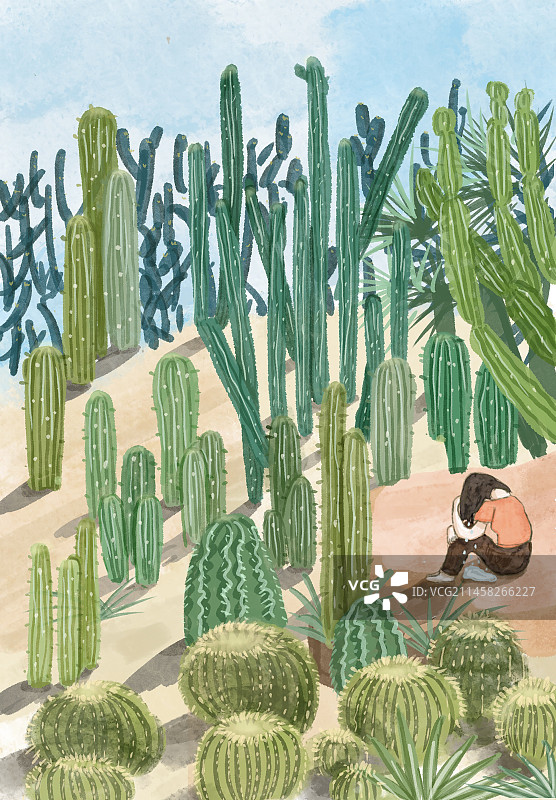 清新治愈系插画图片素材