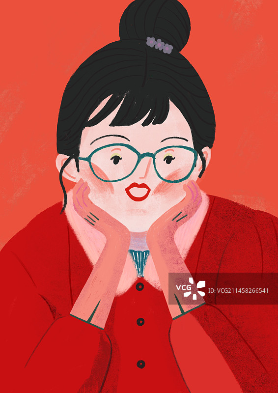 一个年轻的女人的画像图片素材