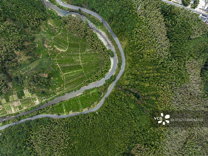 航拍安徽省黄山市休宁县风光图片素材