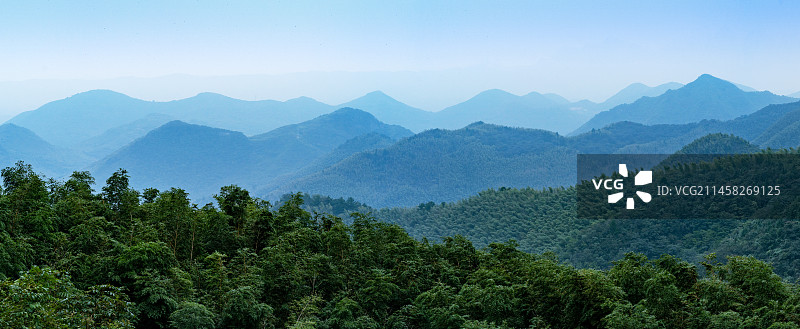 江山如画的大幕山 群山在晨雾中图片素材