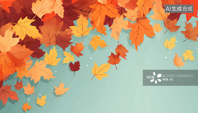 【AI数字艺术】一堆秋天的落叶图片素材