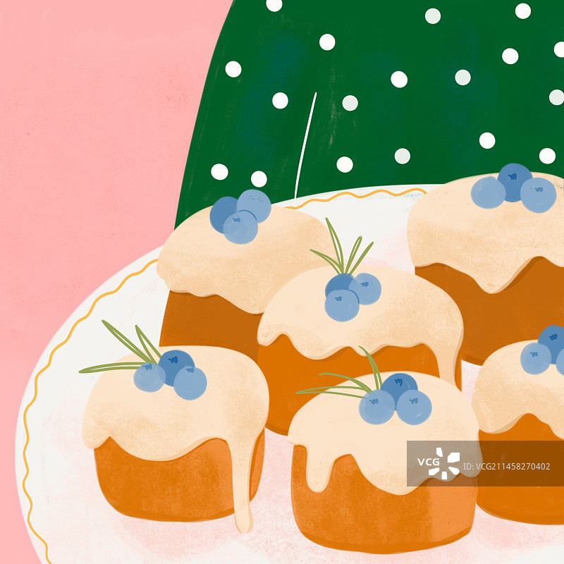 在桌子上的盘子里的蛋糕上的女人的高角度视图图片素材