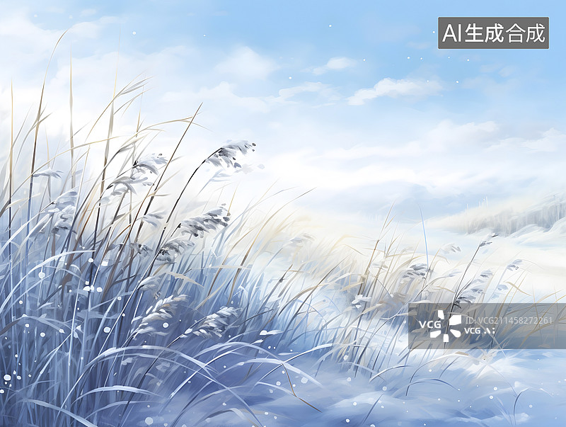 【AI数字艺术】霜降插画图片素材