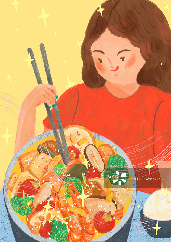 年轻的女人在吃东西图片素材