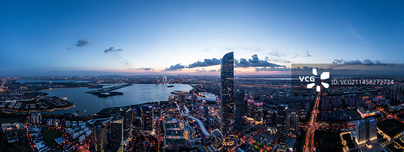 苏州金鸡湖夜景图片素材