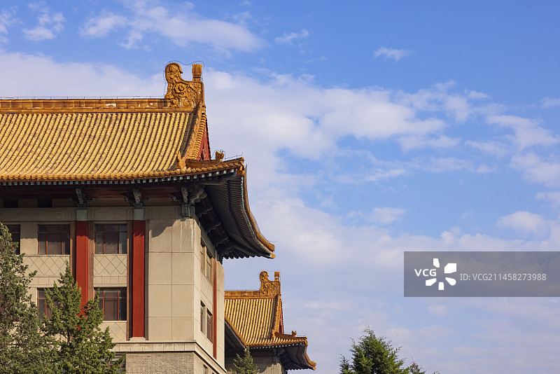 北京故宫博物院西华门屏风楼仿古建筑屋顶歇山顶中国第一历史档案馆旧馆现代建筑图片素材