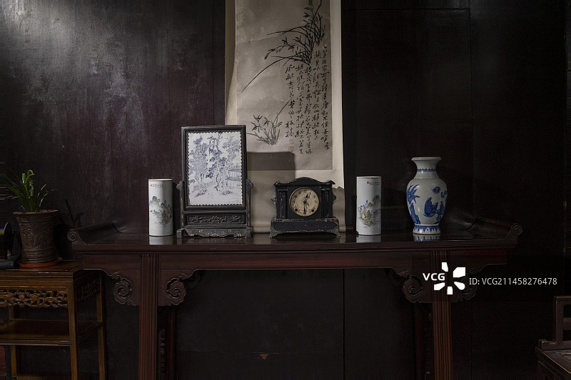 民国中式复古传统客厅陈列图片素材