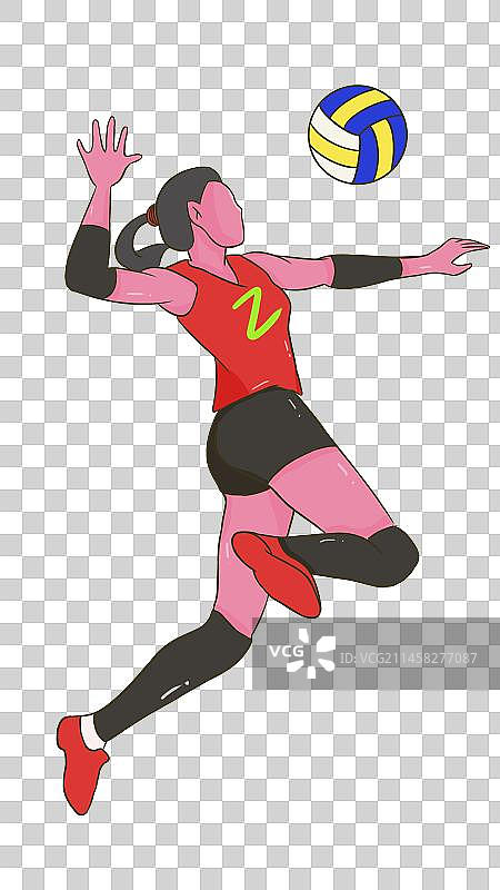 打排球的女生图片素材
