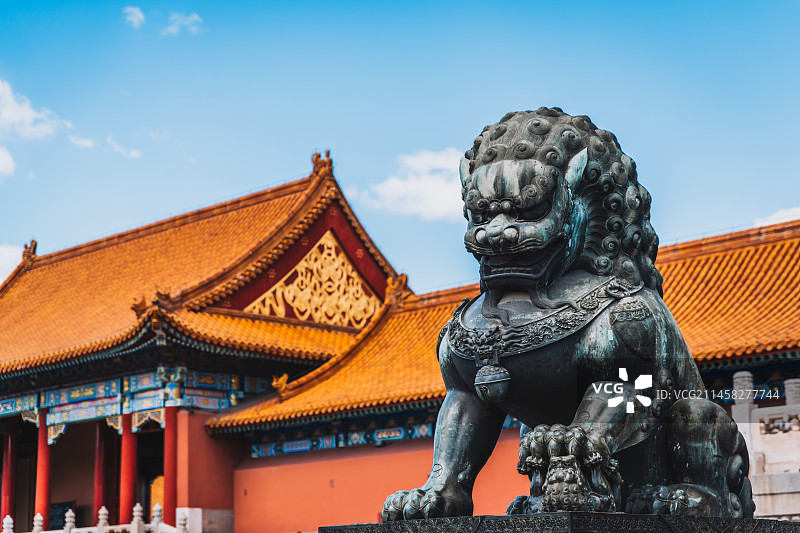 故宫的铜狮子图片素材