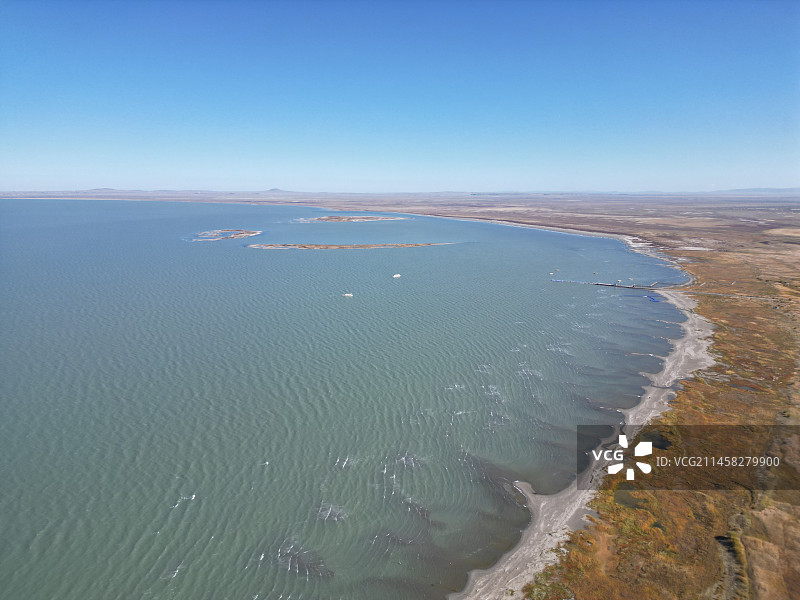 内蒙古达里诺尔湖航拍图图片素材