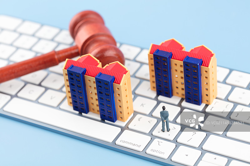 微缩创意线上房屋纠纷案子判决图片素材